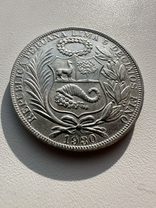 Монета, 1 соль 1930 год Перу