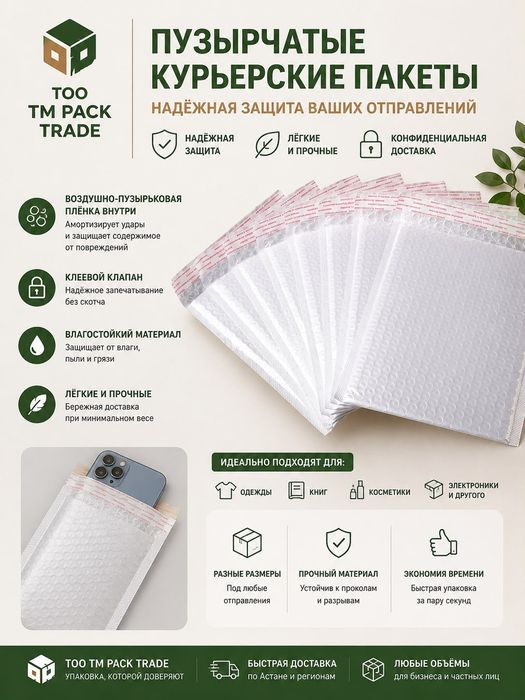 Пузырчатые пакеты в наличии Астана 

Прочные пакеты с воздушно-пузырьк