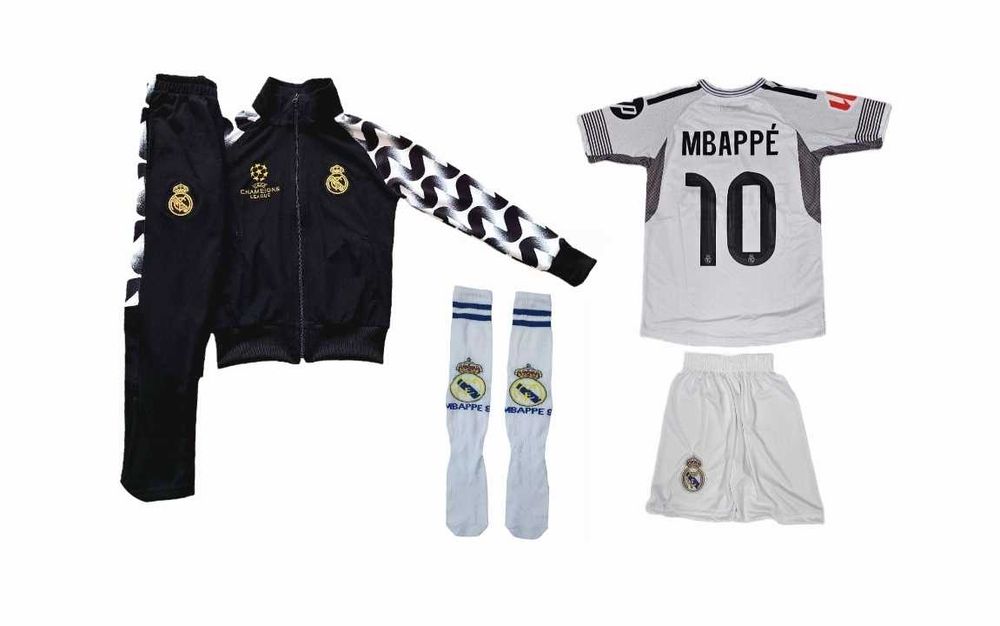 NEW Ronaldo 7 2026 Реал Мадрид Детски сет комплект с екип + чорапи CR7