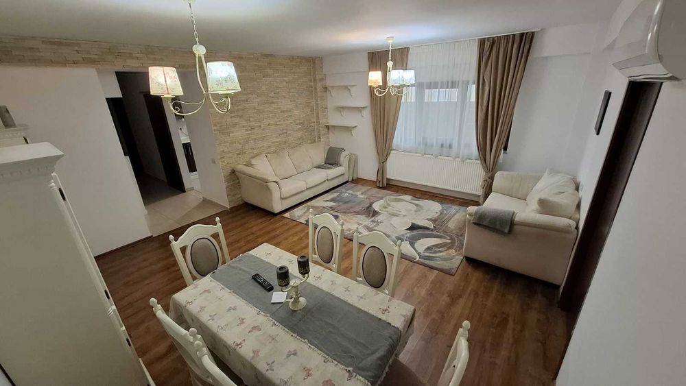 Apart 3 cam. curte proprie, mobilat și utilat. Foișor, loc de parcare.