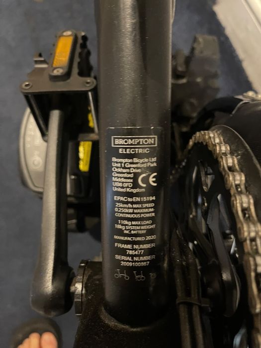 Bicicleta electrica brompton 2 viteze an 2020,neagra sidef