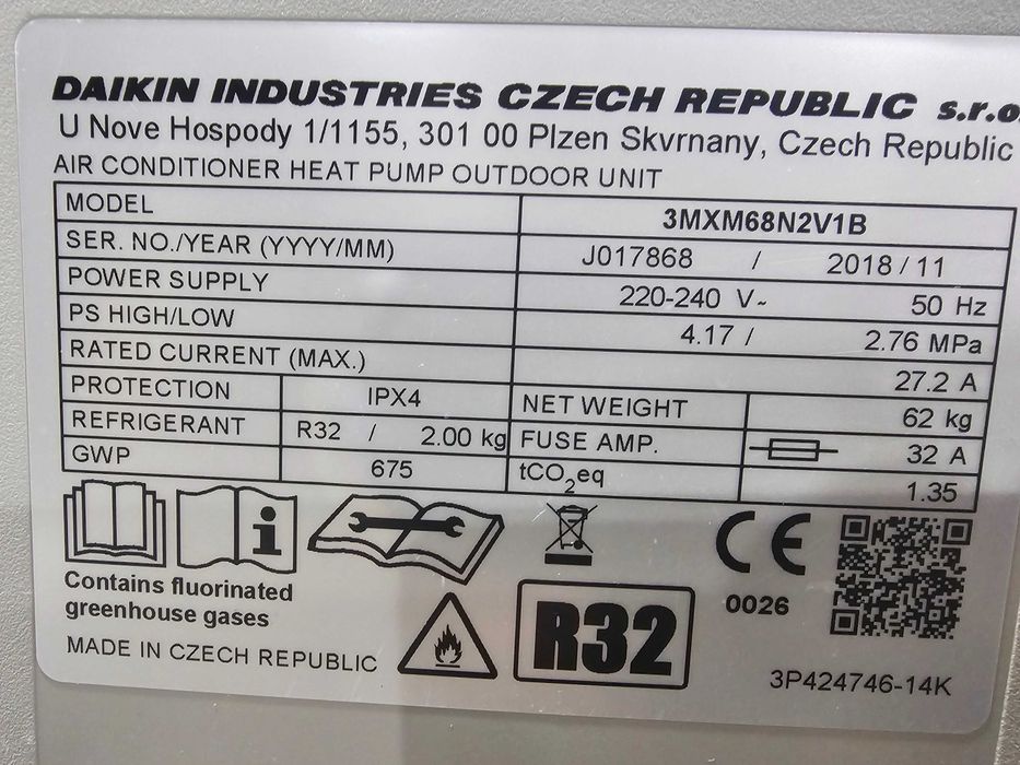 Климатик - Мултисплит Daikin с 2 тела - 3MXM68N2V1B - 24000 BTU