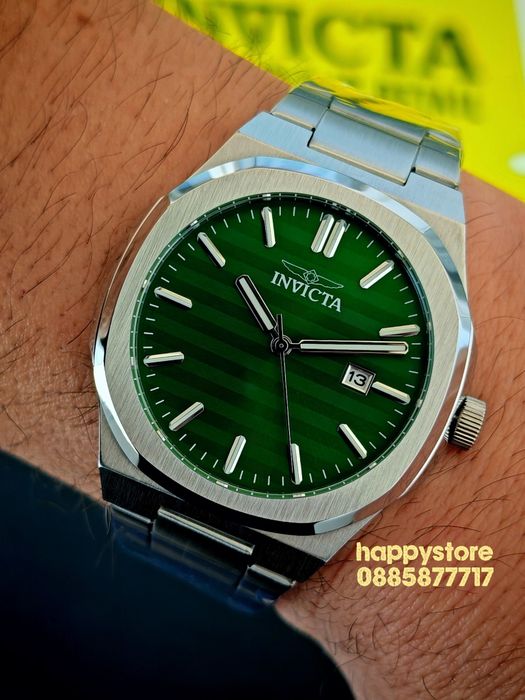 INVICTA Elite silver green dial 43 mm, Инвикта нов ръчен часовник