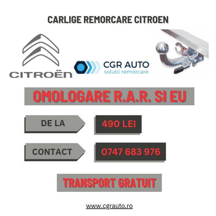Carlige remorcare Citroen omologate si durabile