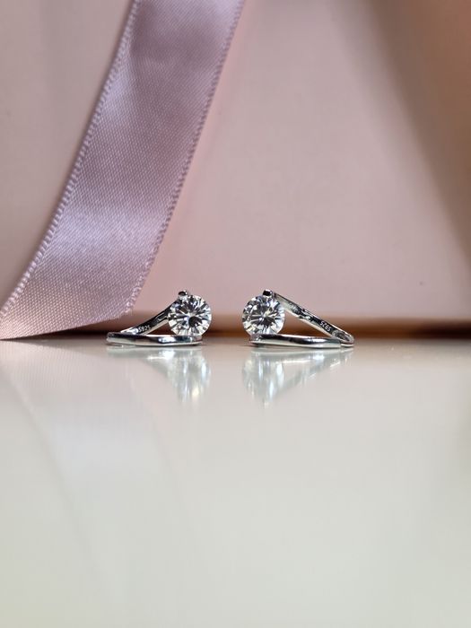 Cercei Argint S925 Moissanite – Strălucire de Diamant + Certificat GRA