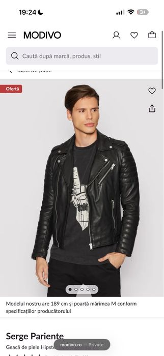 Geaca Serge Pariente din piele naturala