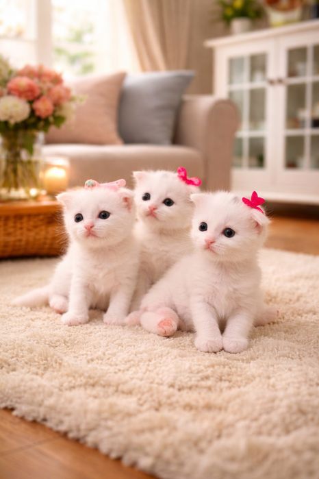 котёнка белые вислоухи