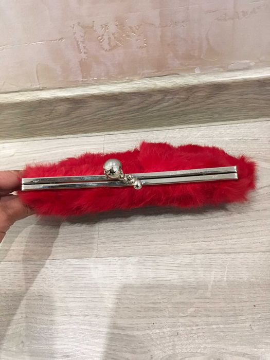 Мини чанта естествен косъм лисица