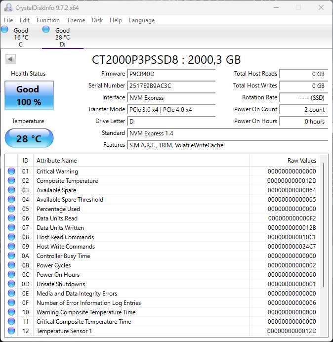Ново SSD Crucial P3 Plus, 2TB M.2 NvME, PciE Gen4 памет