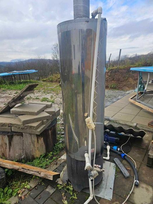 Boiler inox 120 litri cu soba