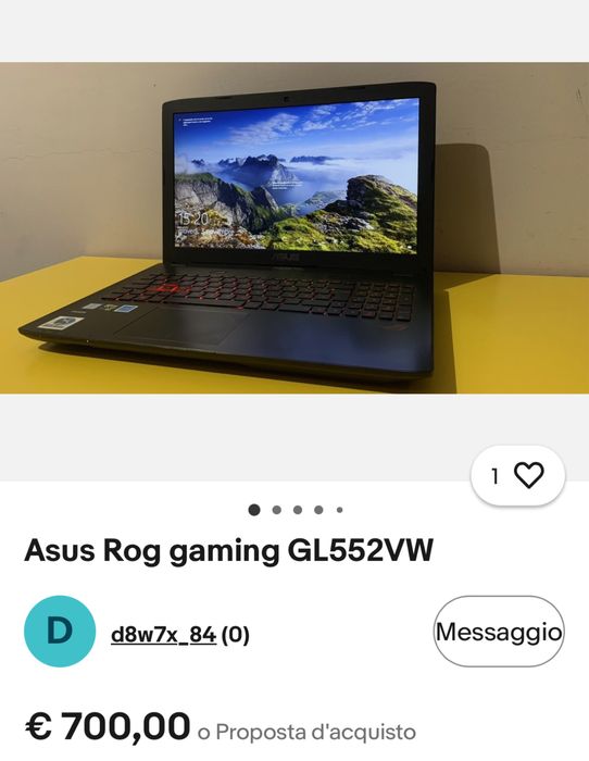 Leptop Gaming Asus Rog GL552VX