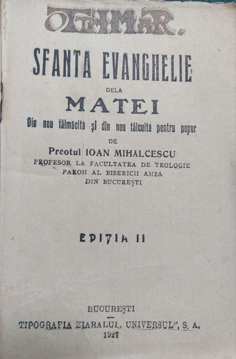 Biblia - Evanghelia după Matei 1927