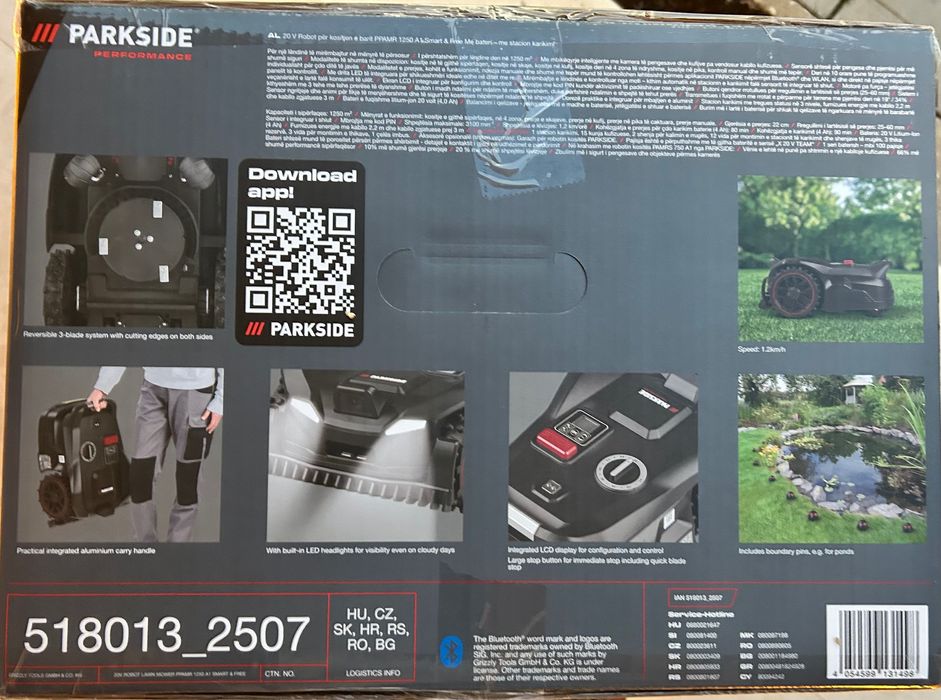 Robot tuns iarbă gazon Parkside NOU sigilat fara fir