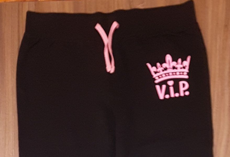 Pantaloni trening fete 10 - 12 ani,  noi , bumbac