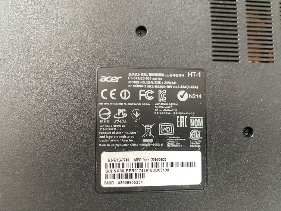 Aser Intel Core i7 NvidiaG m.Z5WAH