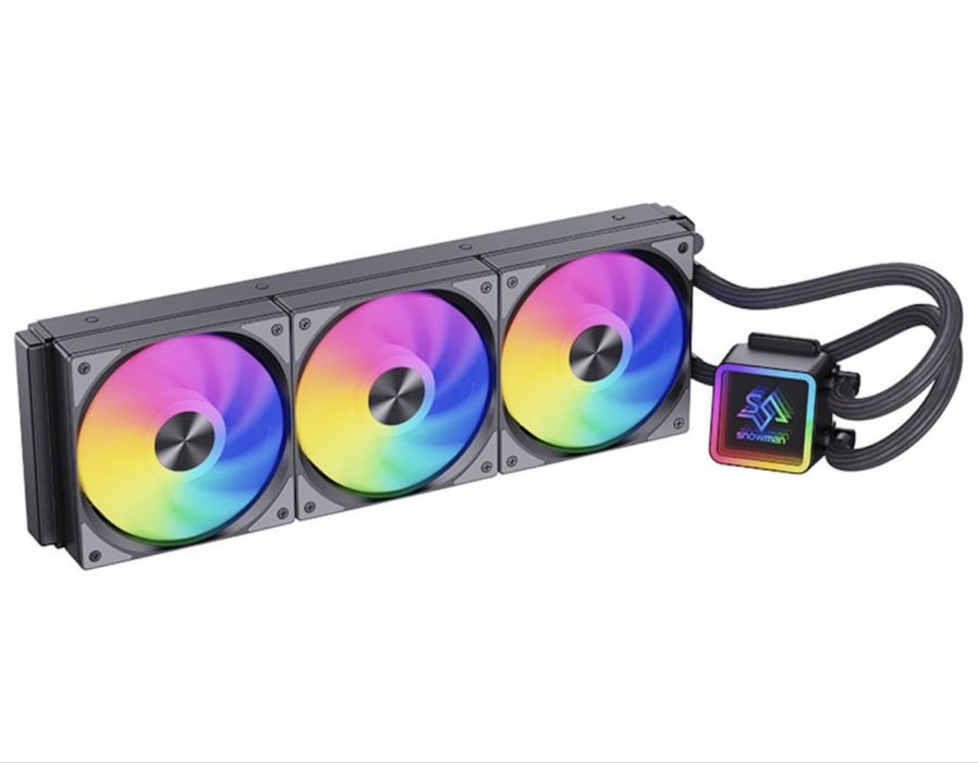 Cooler procesor SNOWMAN 360mm cu sistem de racire cu lichid, leduri controlate ARGB.