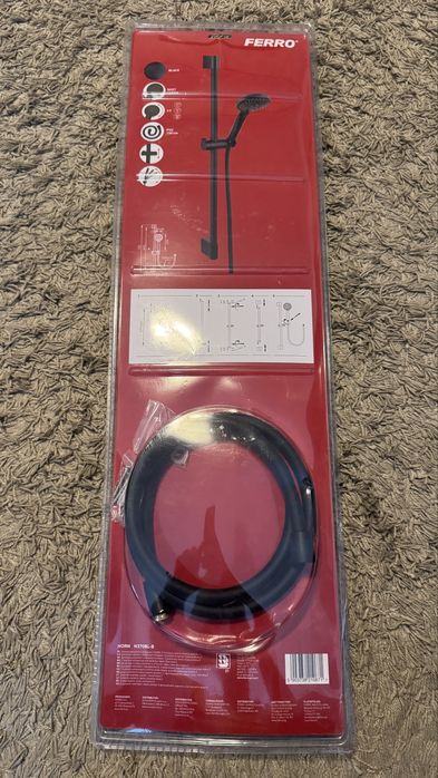 Set dus baie FERRO Horn Black N370BL-B, 3 functii, negru, nou