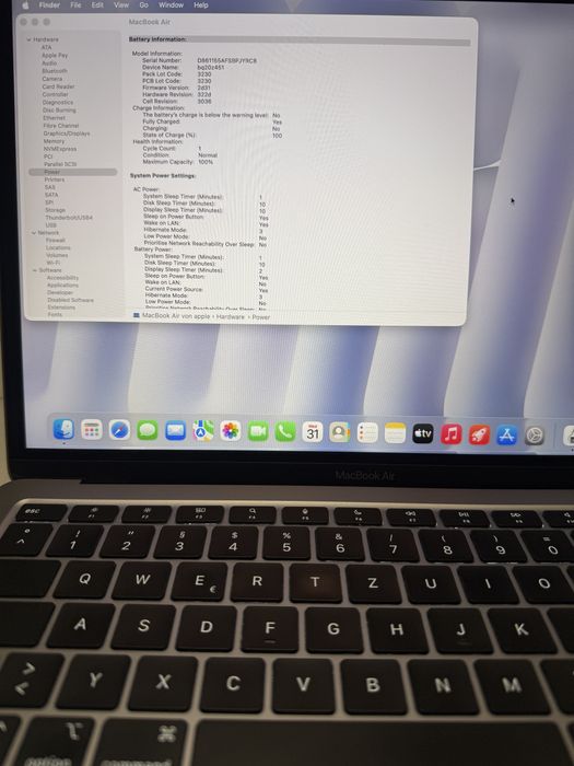 MacBook Air M1 13” – 16GB RAM / 500GB SSD / Baterie NOUĂ 100%