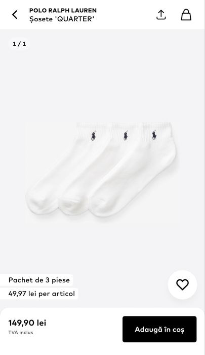 Sosete Ralph Lauren - 3 perechi