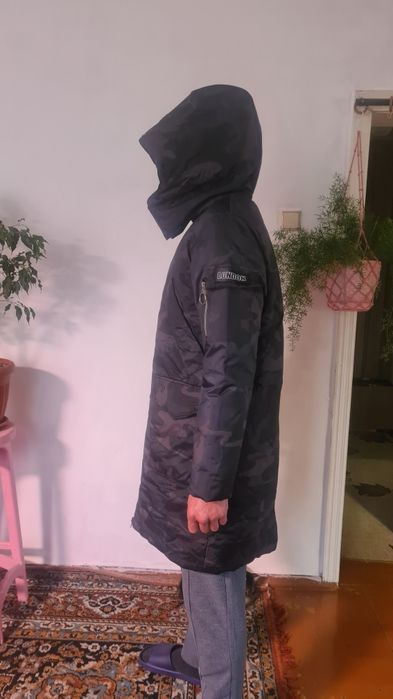 Стильный длинный пуховик