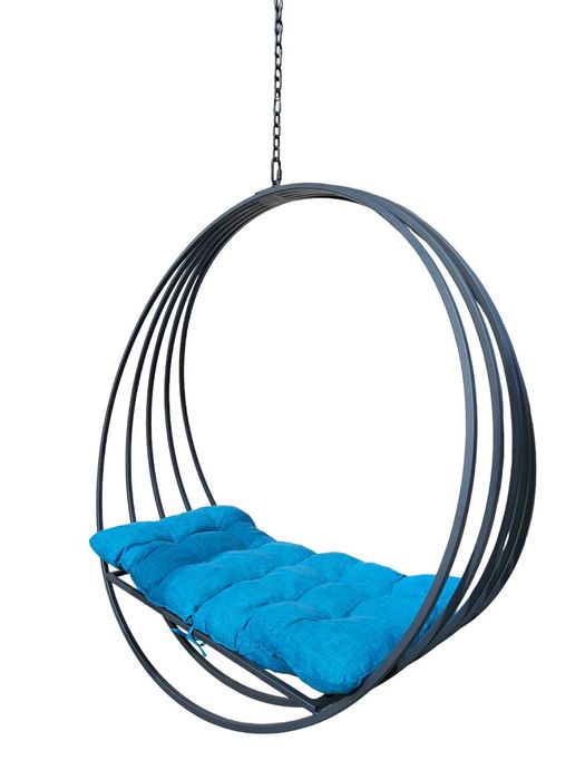 Leagan suspendat, design modern,otel vopsit electrostatic, gri/turcoaz