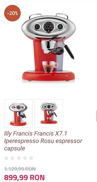 Illy Francis Francis X7.1 Iperespresso Rosu espressor capsule