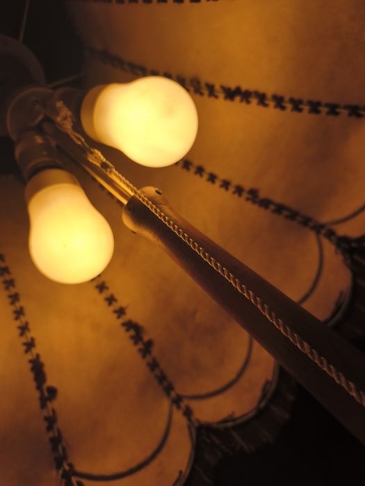 Lampadar  vintage lemn masiv, 3 picioare