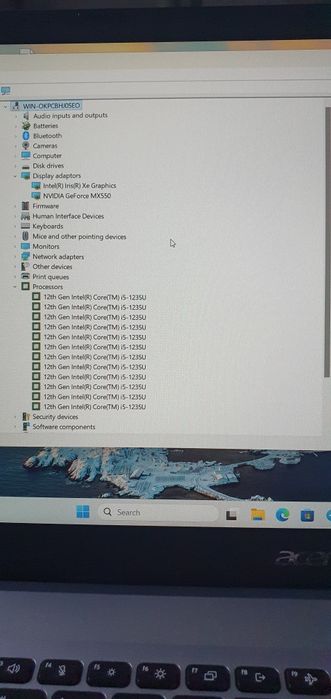 Acer notebook. Intel core i5 12-avlod. Videokartalik.
