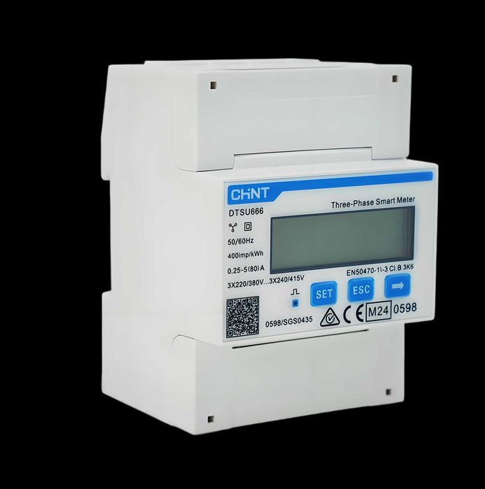 Smart Meter CHINT DTSU666 PV – trifazat, 80A, nou în cutie