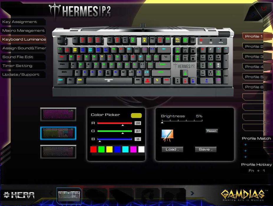 Tastatura mecanica Gamdias Hermes P2 RGB cu switch-uri optice