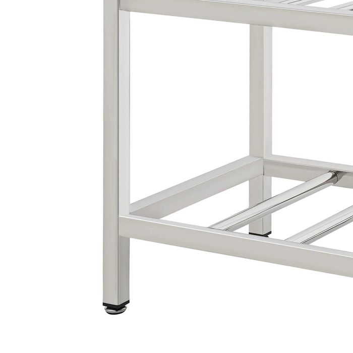 Chiuveta inox 40x75 cm cu suport  2 polite  casnic restaurant