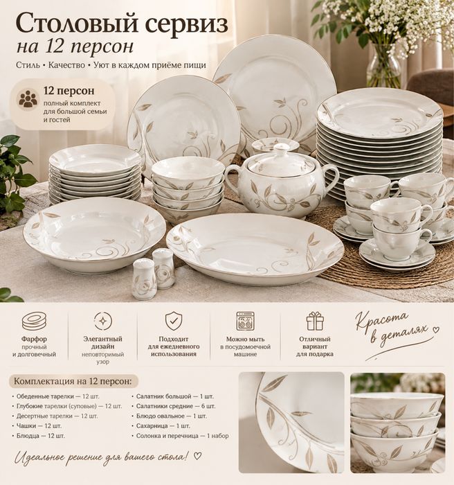 Столовый сервис на 12 персон