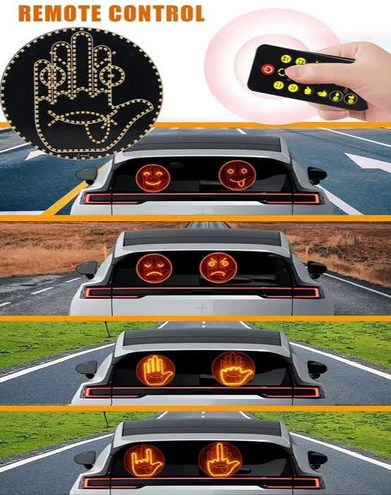 LED табела за автомобил Automat, Светеща ръка, Емоджи