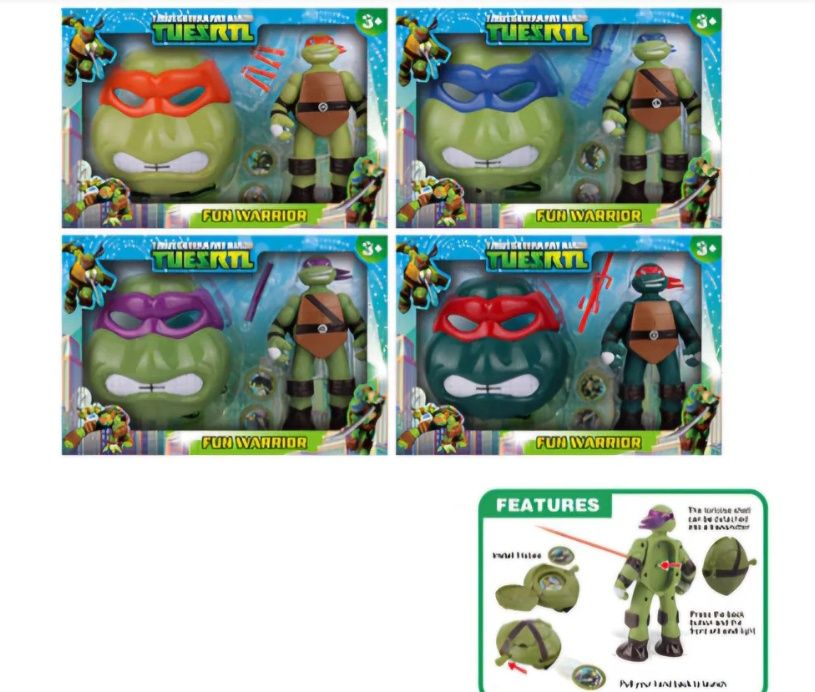 Комплект костенурките нинджа Маска и фигурка проектор