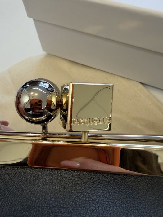 Нова бяла чанта клъч Jacquemus естествена кожа