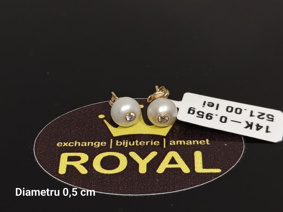 Bijuteria Royal: Cercei aur 14k/0.95 gr