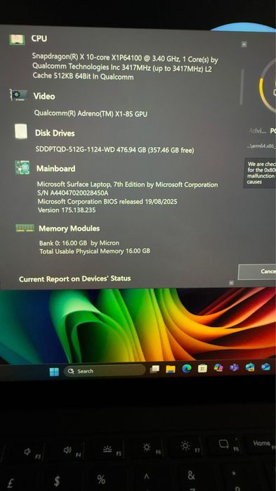 Laptop Microsoft surface