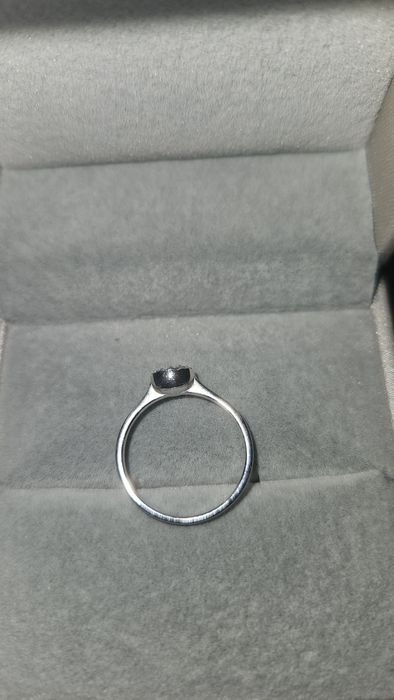 Inel aur alb 18k safir diamante