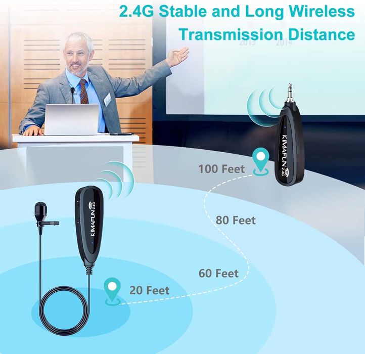 Безжична петлична микрофонна система KIMAFUN