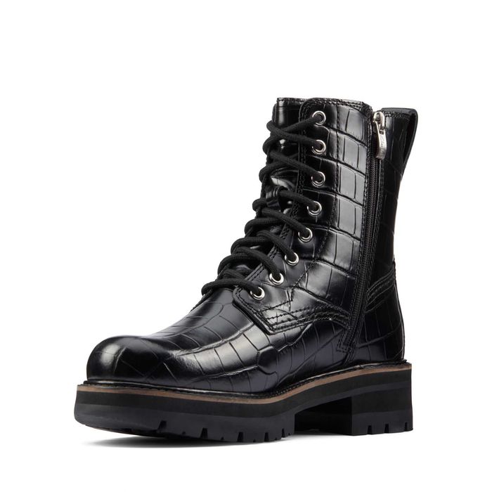 Нови Оригинални Ботуши Clarks Orianna Hi Black Croc Размер 37
