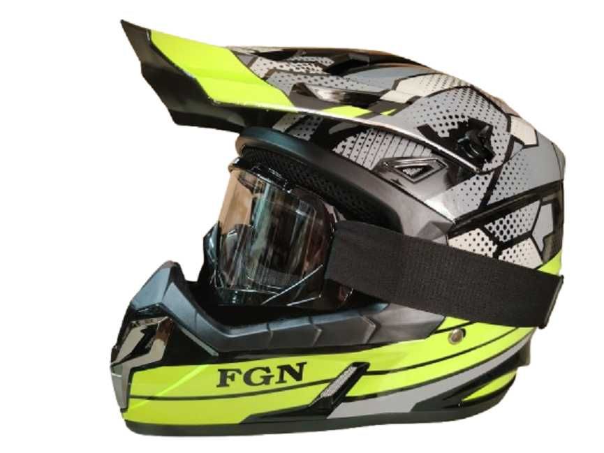 Каска Крос Мотор/Скутер/Бъги/Вело/АТВ с очила