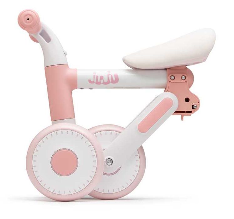 Bicicletă fără pedale / pushbike / tricicleta copii 1-3 ani alb-roz Juju Dody, stare foarte bună