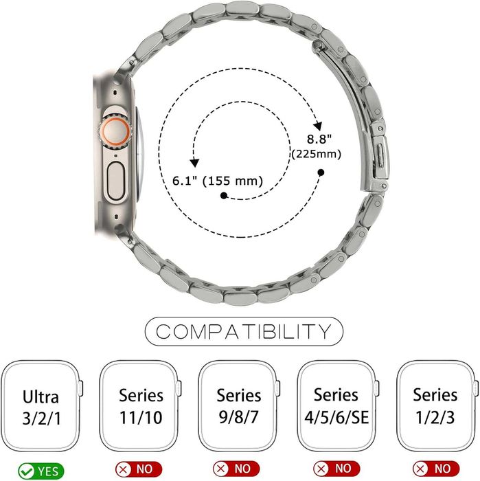 Каишка Tasikar, съвместима с Apple Watch, 49 мм, 45 мм, 44 мм, 42 мм