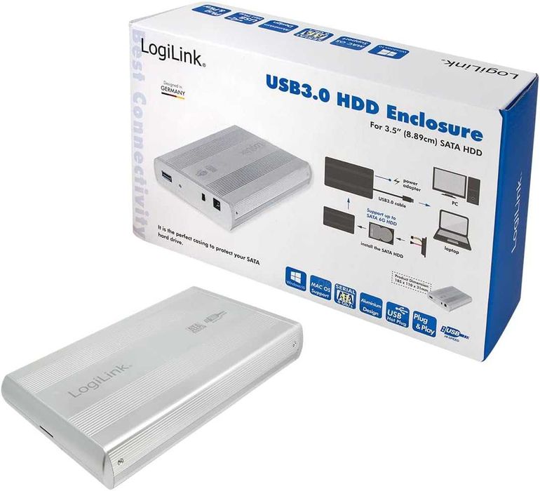 LogiLink UA0107A кутия за твърд диск 3.5" SATA, USB 3.0 (НОВА)
