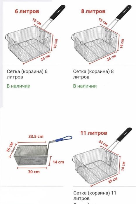 Корзины Сетки для Фритюрниц Чикен Аппараты