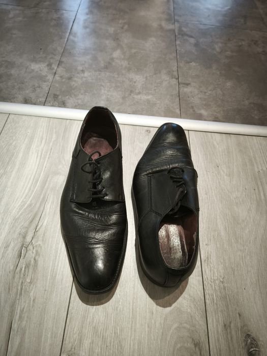 Pantofi eleganți bărbați din piele naturală neagră, mărimea 42