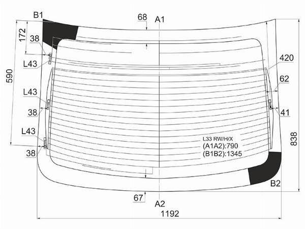 Стекло заднее  Nissan Altima