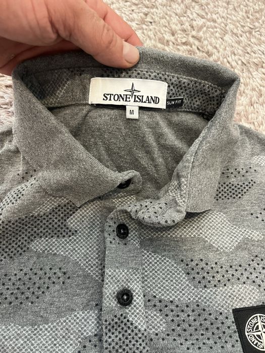 Stone Island Camo-оригинална мъжка тениска с яка