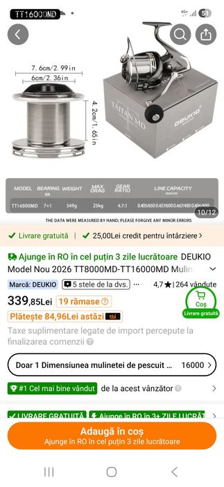 5 Mulinete crap sau somn ,,339ron bucata