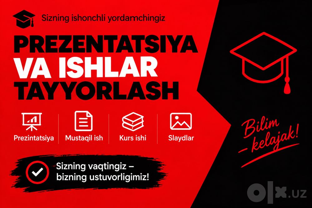 Prezentatsiya • Kurs ishi • Mustaqil ish • Diplom